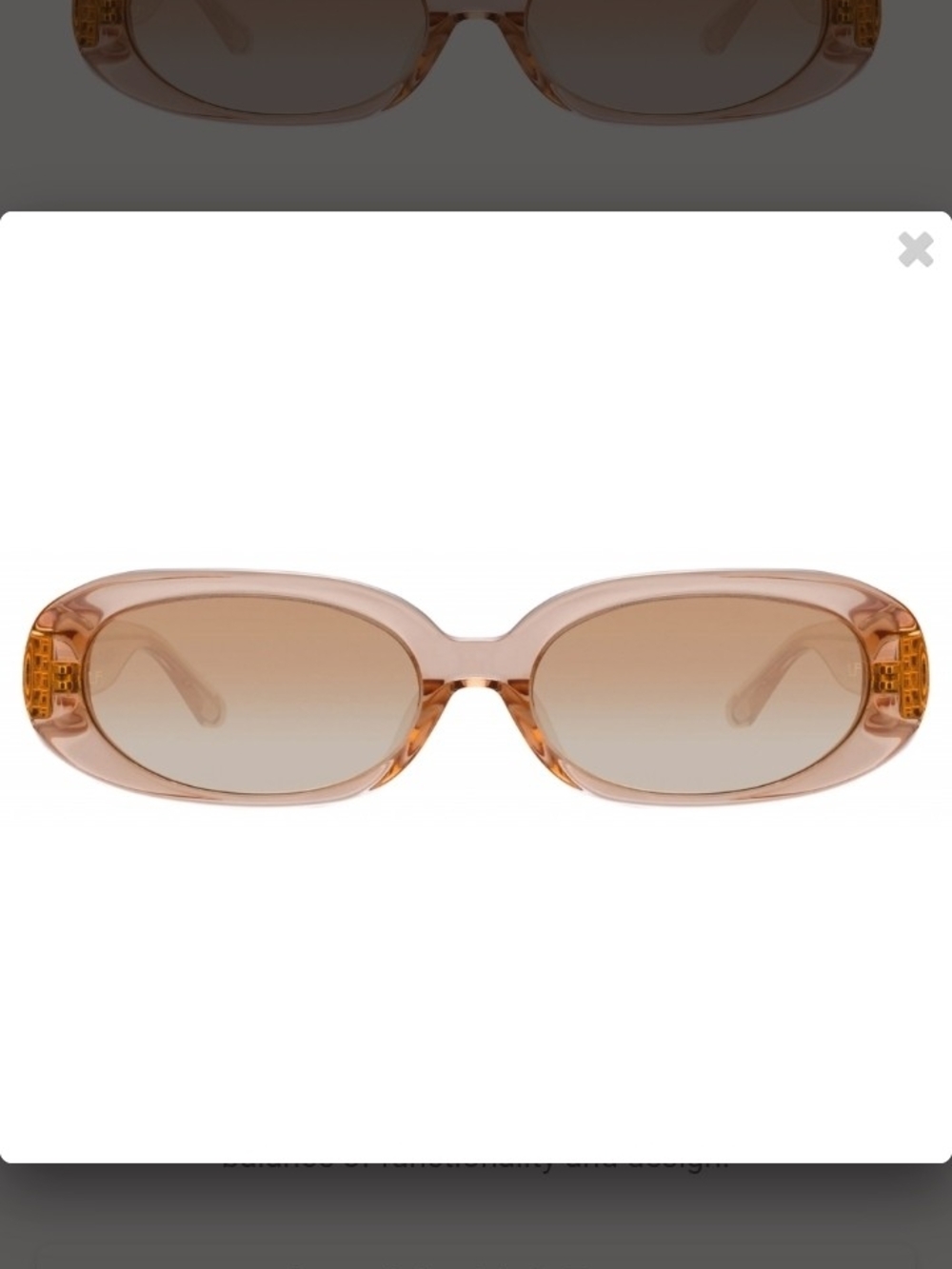 Linda Farrow - Cara Oval Sunglasses inPeach - LFL1252C3SUN Pristine Condition
